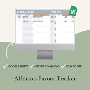 affiliate payout tracker mockup