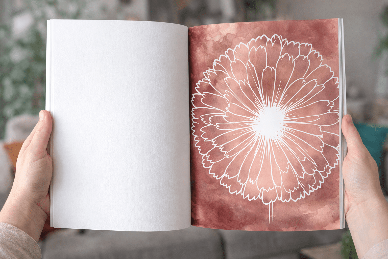 birth month flower ink tracing coloring book september