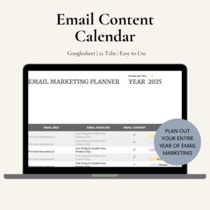 email content calendar mockup