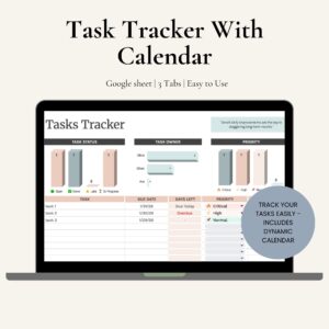 Task Management Google Sheet Dashboard + Google Tasks Sync